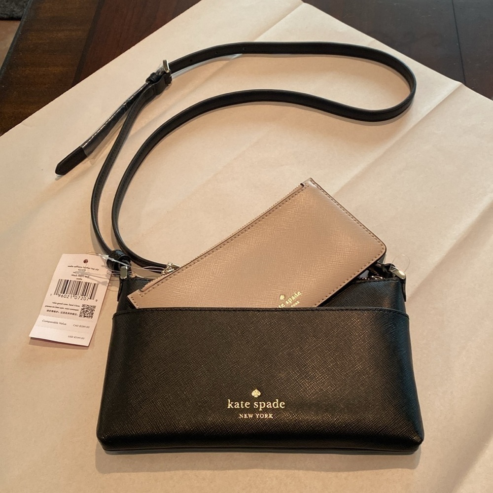 Kate spade 2 piece Crossbody Black and Beige Originally $249